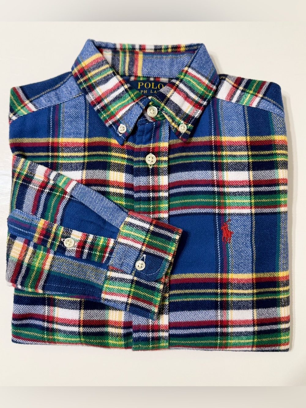 Polo by Ralph Lauren Boys Plaid Performance Flannel Shirt - Small (8)
